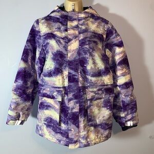 Lands' End squall ultra violet cosmos Purple winter coat size XL 14-16 swirl ski